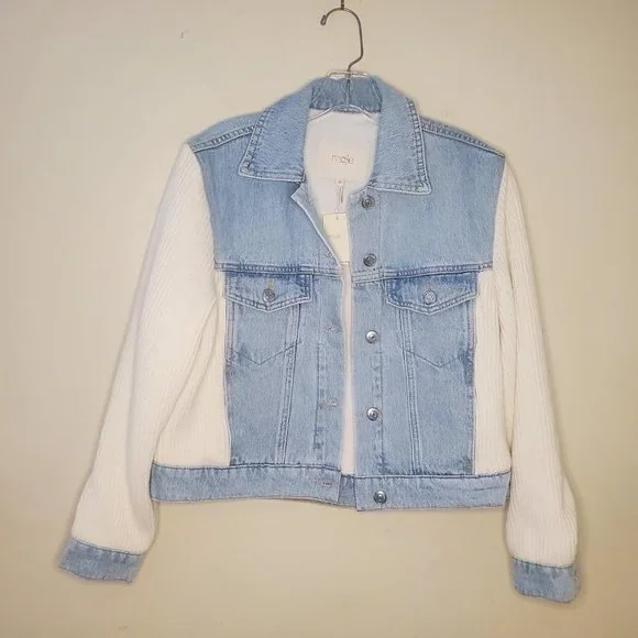 Maje | Jackets & Coats | Maje Knitted Sleeve Denim Jacket Sz